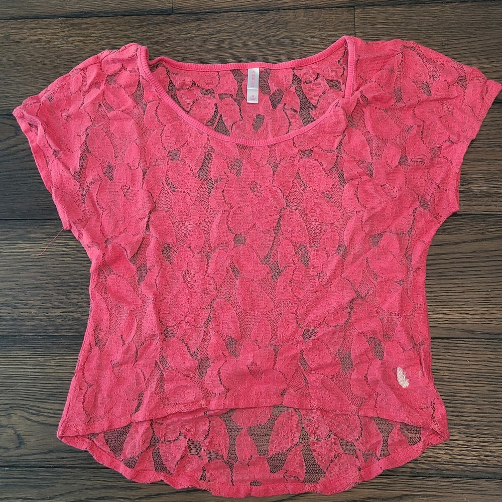 Pink lace top
